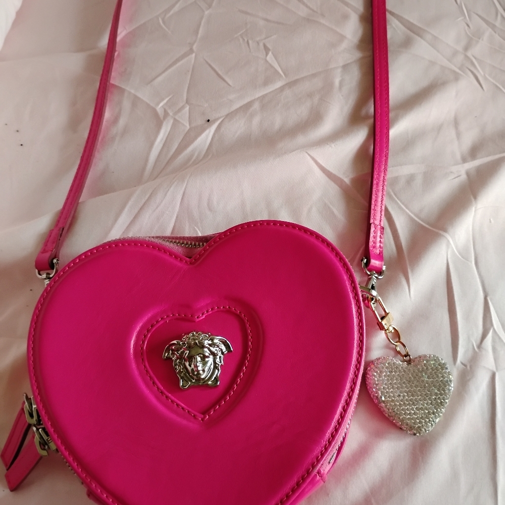 Versace Pink Heart-Shaped Shoulder Bag